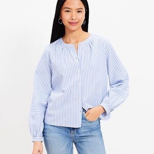 LOFT striped poet blouse